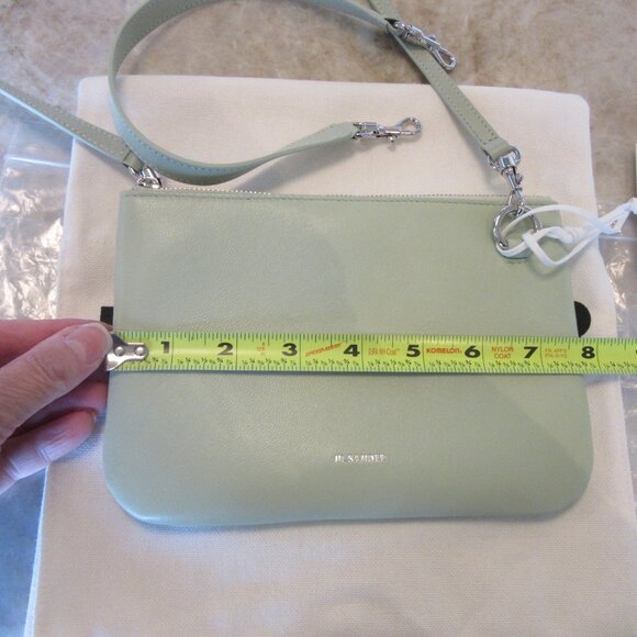 Jil Sander Medium "Link" Crossbody Bag in Aquamarine & Silver Hardware NWT - Picture 11 of 16